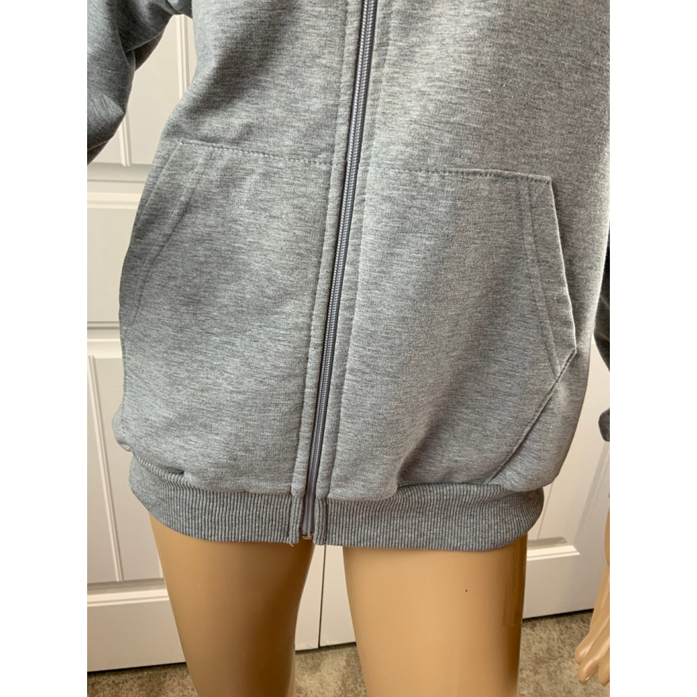 Nike Women's Gray Full Zip Hoodie Size 16 Yas Hot Pink Embroidered Logo Athletic - Picture 4 of 12